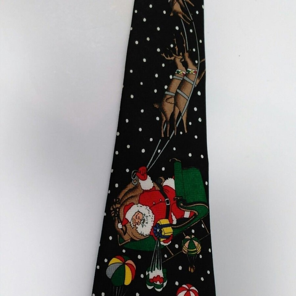 Santa Reindeer Novelty Tie Christmas Sleigh Neckti